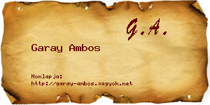 Garay Ambos névjegykártya